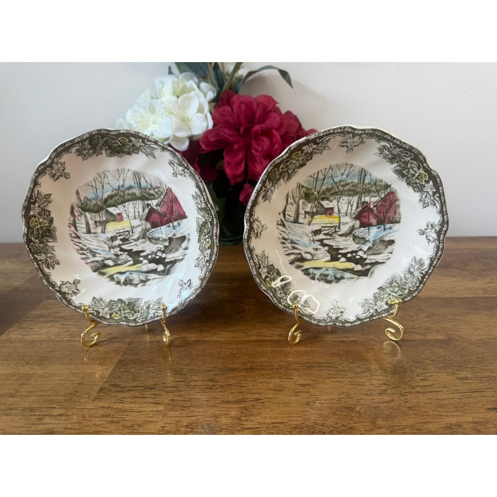 Johnson‎ Brothers Friendly Village Ice House Fruit Nappies Dessert Dishes Set